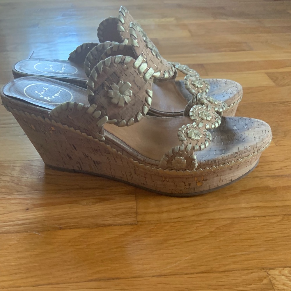 Jack Rogers Tan Wedges